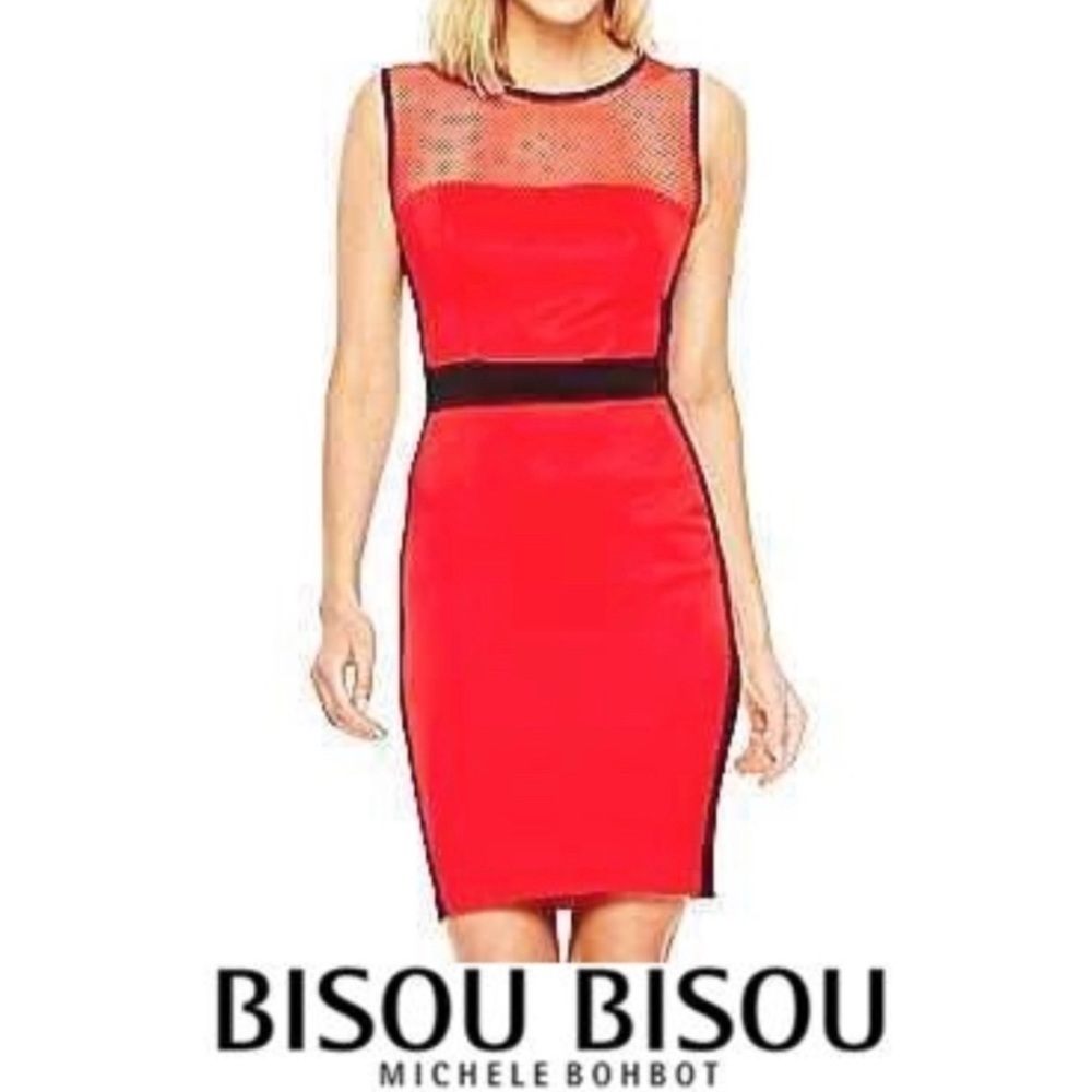 NWT BISOU BISOU dress red/black size 12